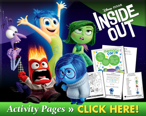 Inside Out DvD Review & Fun Activity Sheets