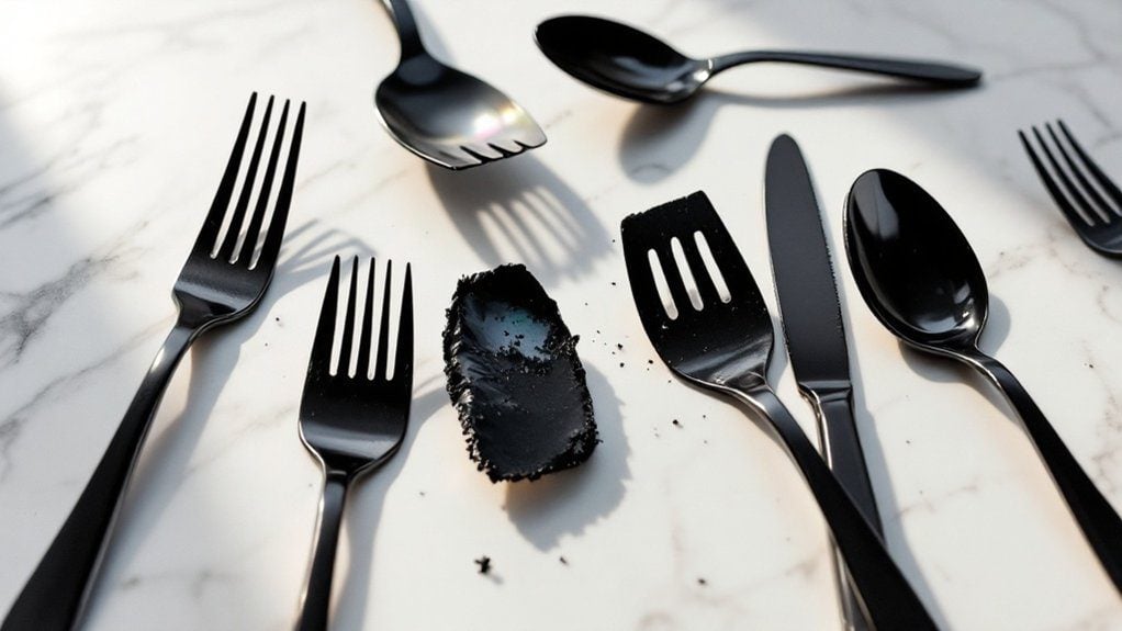 toxic black plastic utensils