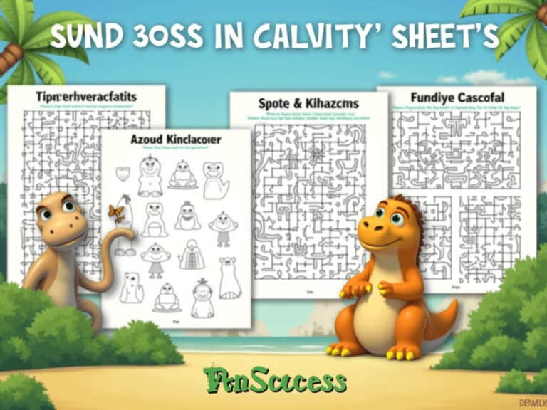 Colorful jungle-themed maze activity pages for children at My Sparkling Life.