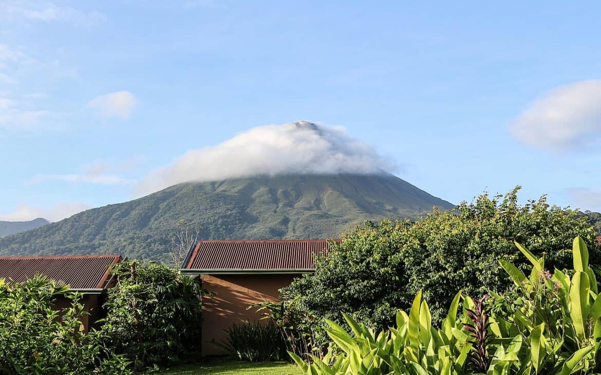 Arenal Volcano rising above the rainforest in Costa Rica