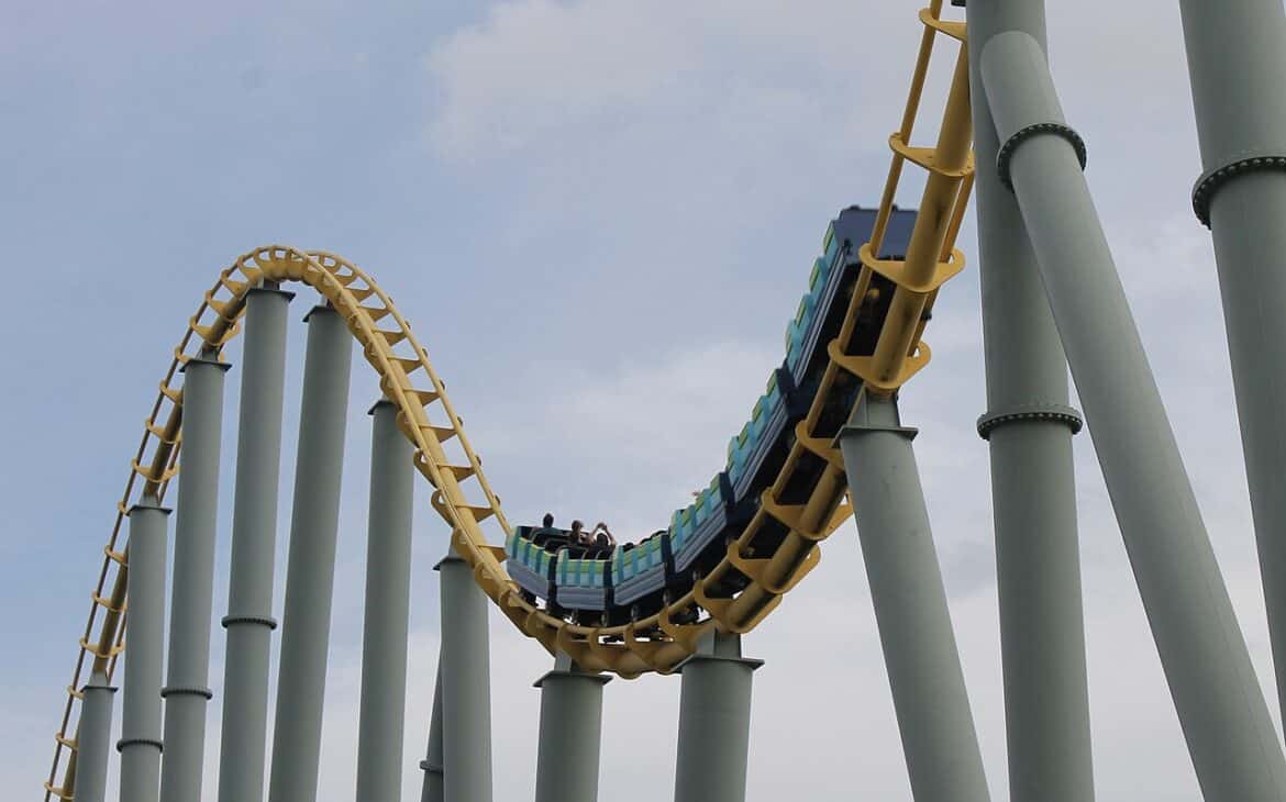 The Steel Eel roller coaster at SeaWorld San Antonio